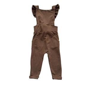 Vivie And Ash Jersey Knit Ruffle Overalls Size 2/3T